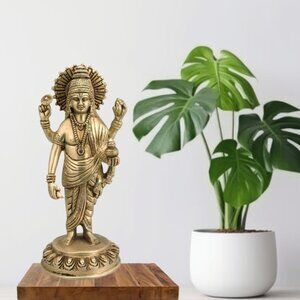 Astro Vedic Vastu Brass Dhanvantri Statue | Feng Shui Remedies |God of Ayurveda